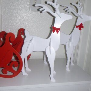 Santa Sleigh and Reindeers Decoration, 25pcs